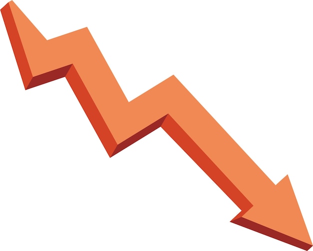 Vetor gráfico descendente reduza o gráfico de queda 3d