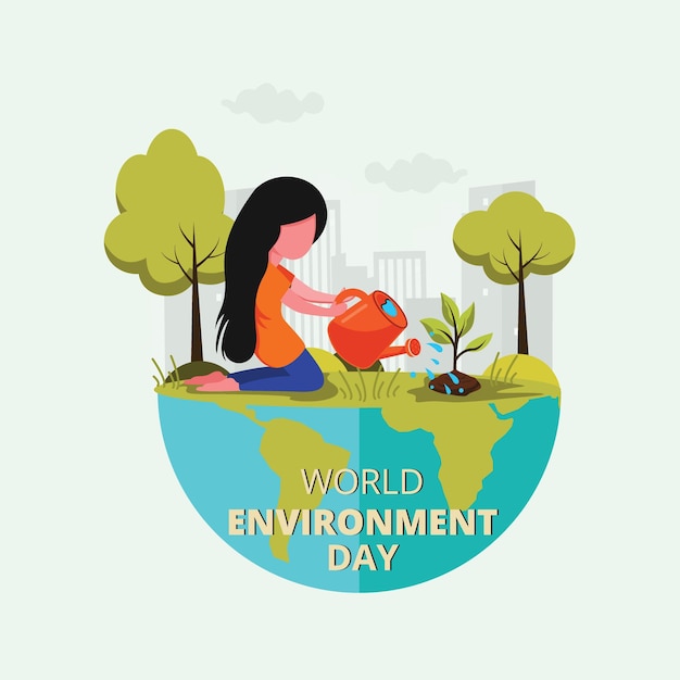 Gráfico do Dia Mundial do Meio Ambiente Conceito de plantação