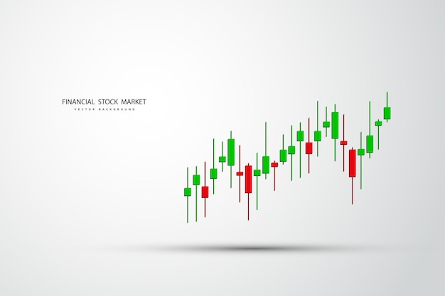 Gráfico do mercado de ações ou gráfico de negociação forex para relatórios de negócios e conceitos financeiros e ilustração vetorial de investimento