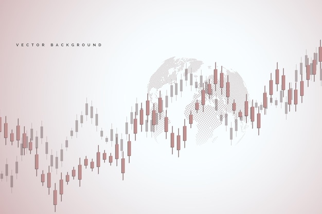 Vetor gráfico do mercado de ações ou gráfico de negociação forex para relatórios e investimentos de conceitos financeiros e de negócios