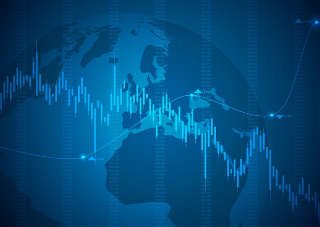 Gráfico financeiro com mercado gráfico de ações