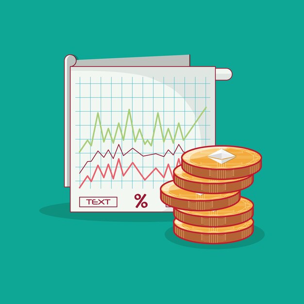 Gráfico gráfico e moedas euthereum