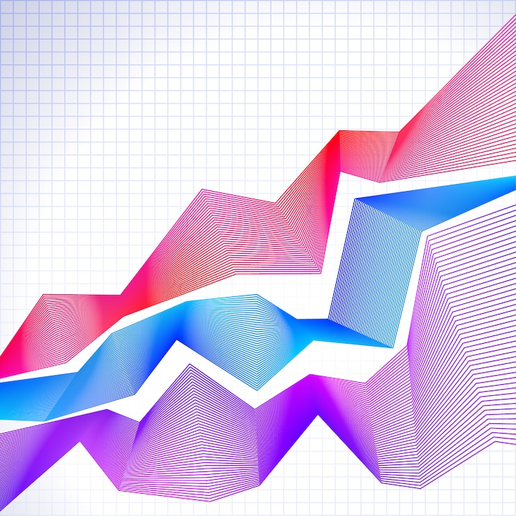 Vetor gráfico infográfico com gráficos combinados