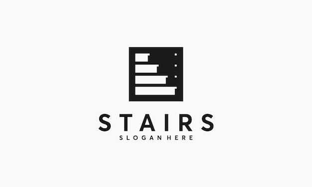 Gráfico moderno de vetor de logotipo simple stairs, ícone de símbolo de logotipo stairway