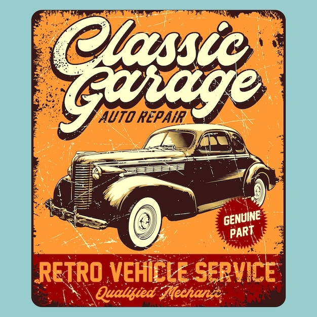 Gráfico retro classic garage