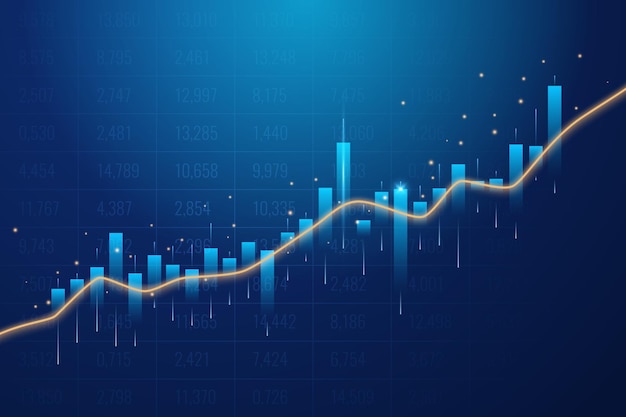 Gráfico vetorial brilhante de elementos de infográfico de dados financeiros de investimento