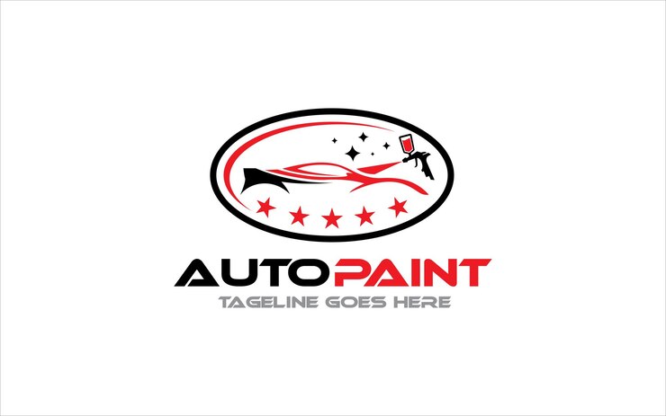 Vetor gráfico vetorial criativo de cores de pintura automotiva personalizadas design de logotipo
