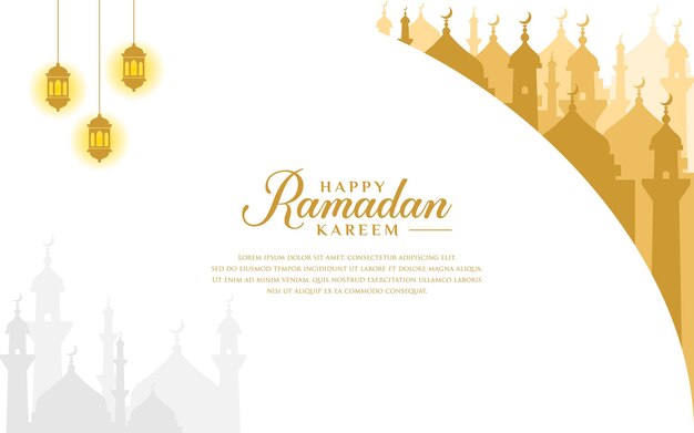 Gráfico vetorial de fundo do ramadan kareem adequado para cartazes de panfletos de cartões de saudação de banners