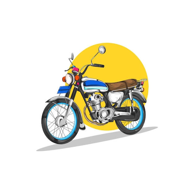 Gráfico vetorial de ilustração de motocicleta adequada para designs de camisetas, designs de logotipo, etc.