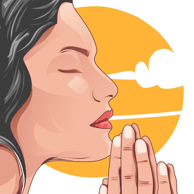 Vetor gráfico vetorial de ilustração de uma mulher que está meditando