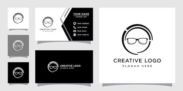 Gráfico vetorial de modelo de design de logotipo de óculos