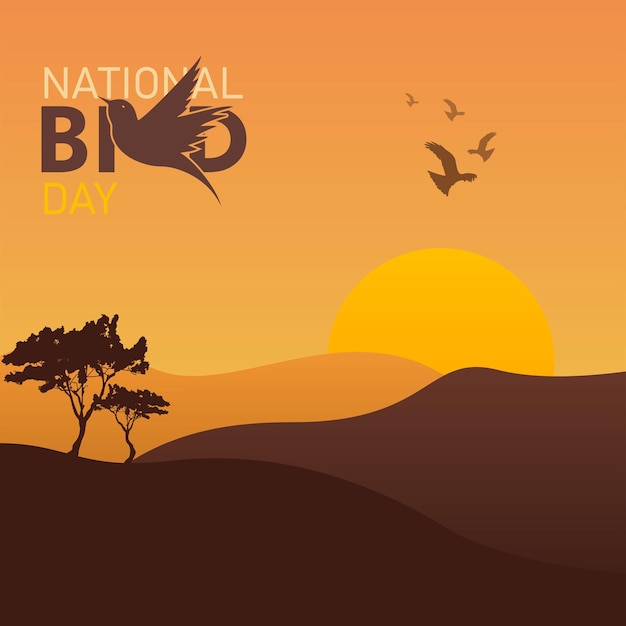 Vetor gráfico vetorial do dia nacional das aves bom para a celebração do dia nacional das aves