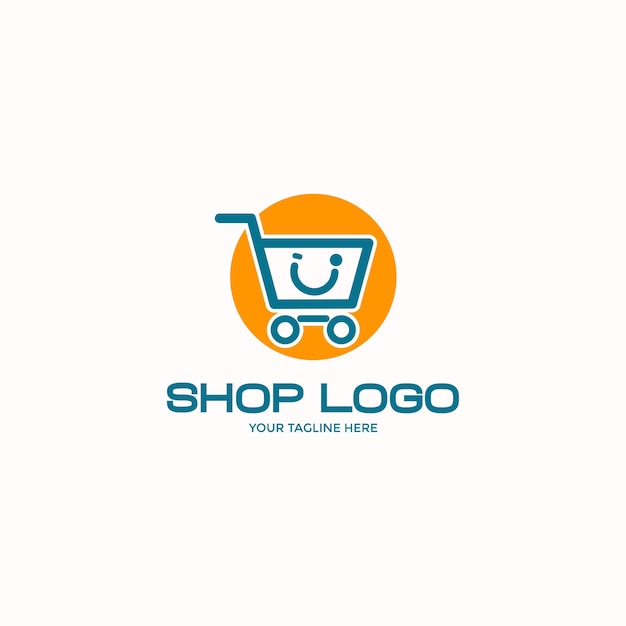Gráfico vetorial do logotipo da loja online e ícone da loja online.