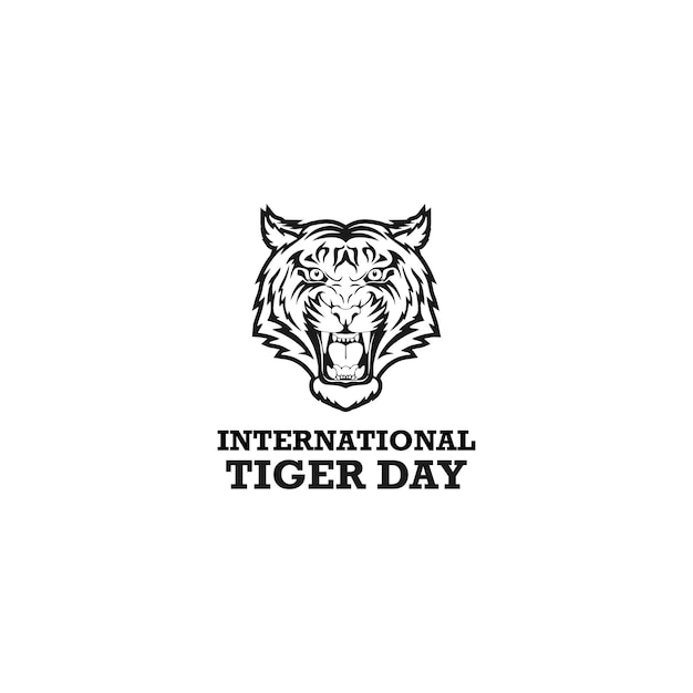 Gráfico vetorial do logotipo do dia internacional do tigre feliz