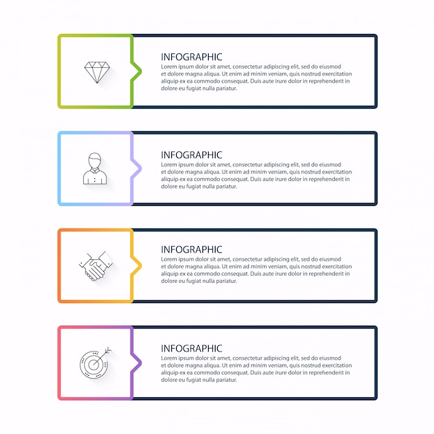 Gráficos de informação para suas apresentações de negócios. pode ser usado o layout do site, banners numerados, diagrama, linhas de recorte horizontal, web.