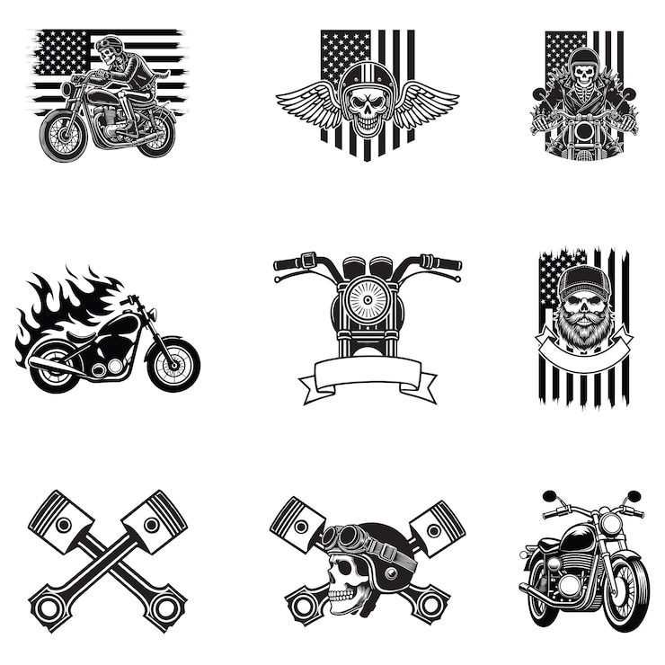 Vetor gráficos de motocicletas antigas