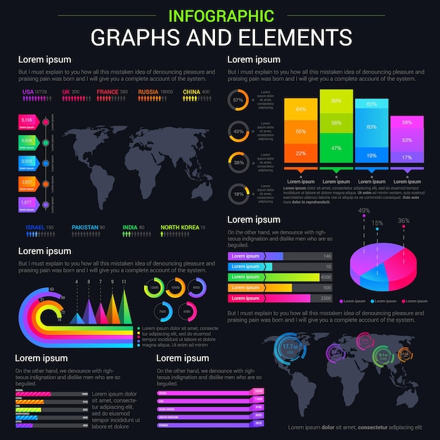 Vetor gráficos infográficos e gráficos elementos vetoriais