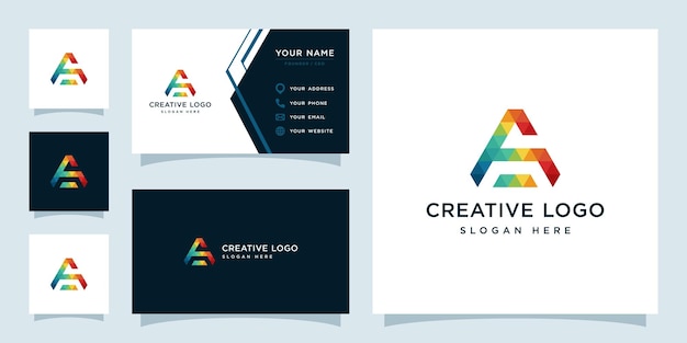 Gráficos vetoriais de iniciais Um modelo de design de logotipo de geometria colorida