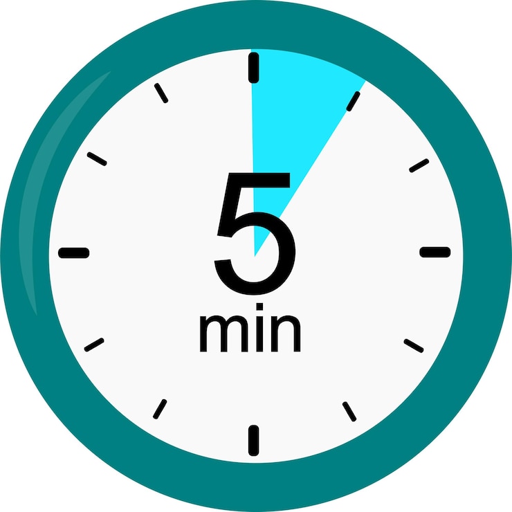 Vetor gráficos vetoriais de relógio de 5 minutos