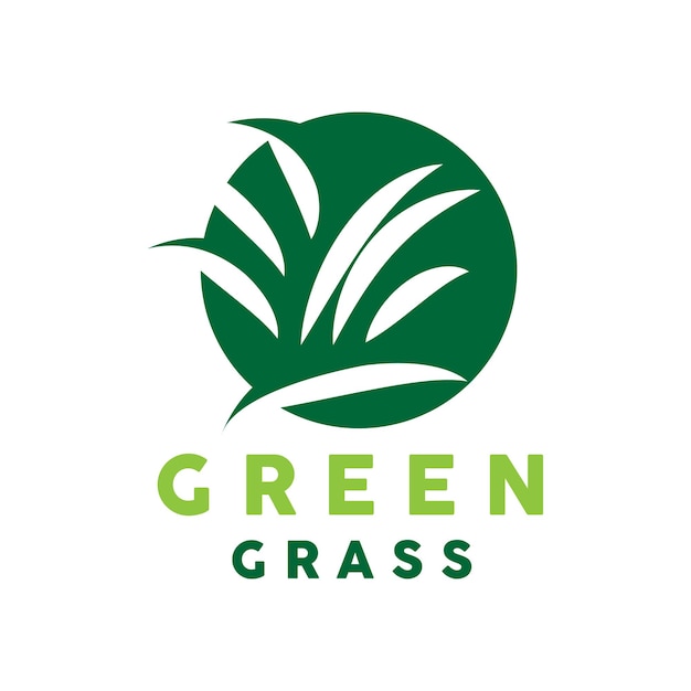 Grama verde logotipo natureza planta vetor agricultura folha modelo de design simples ilustração do ícone