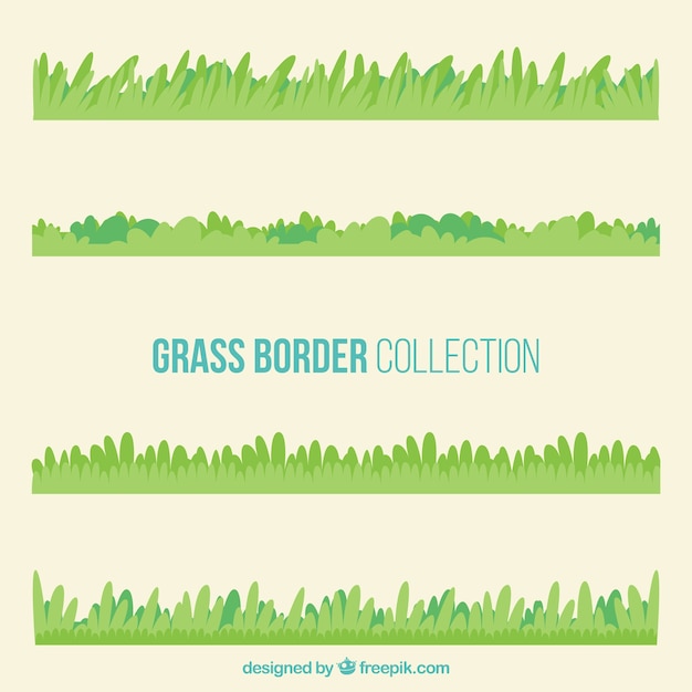 Vetor grande coleção de beiras da grama em tons verdes