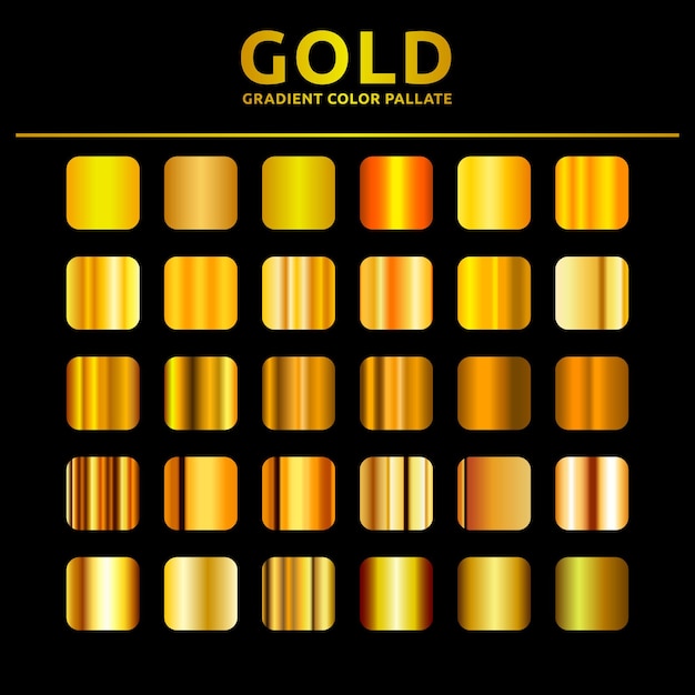 Grande coleção vetorial de amostras de fundo de gradientes dourados