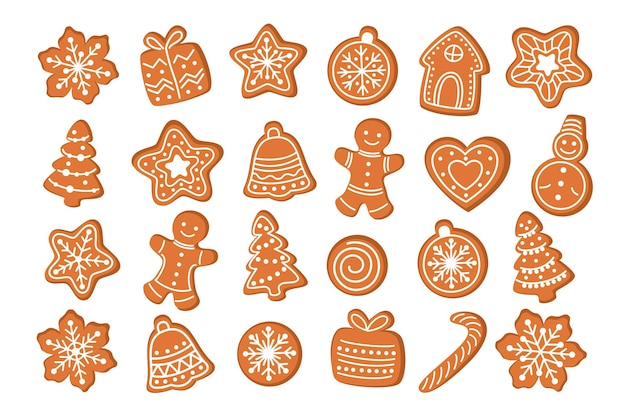 Grande conjunto de pão de mel de Natal