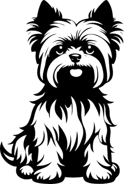 Vetor grande e adorável yorkshire terrier cão arte vetorial