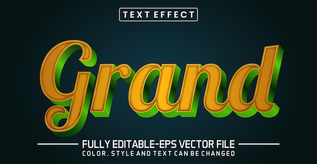 Vetor grande efeito de estilo de texto editável