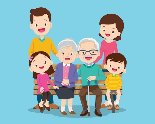 Grande família feliz multigeracional irmãos parentes retrato