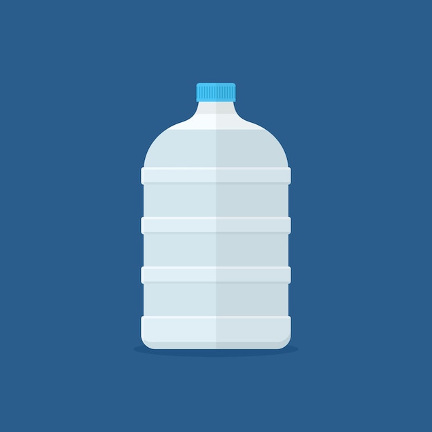 Vetor grande garrafa de água para resfriador em estilo plano isolado em fundo azul ilustração vetorial