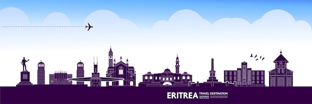 Grande ilustração do destino de viagem da Eritreia