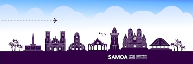 Grande ilustração do destino de viagem de samoa.