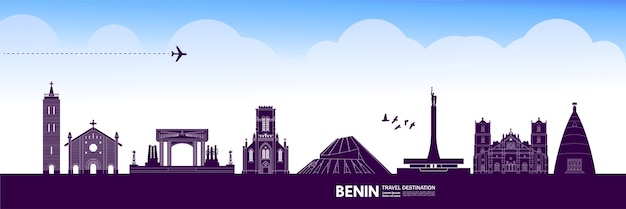 Grande ilustração do destino de viagem do benin