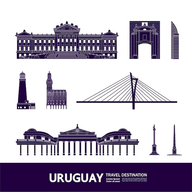 Grande ilustração do destino de viagens uruguai.