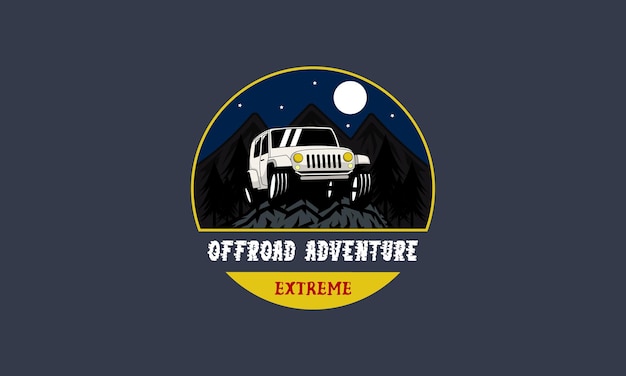 Vetor grande ilustração gráfica vetorial de logotipo de aventura de carro para seu logotipo de aventura