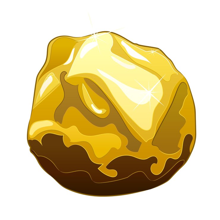 Vetor grande nugget de ouro natural ilustração vetorial de uma nugge de ouro com uma forma irregular natural