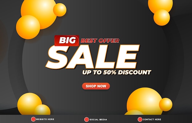 grande oferta de venda de desconto padrão banner com espaço de cópia para venda de produto com desenho de fundo preto de gradiente abstrato 01