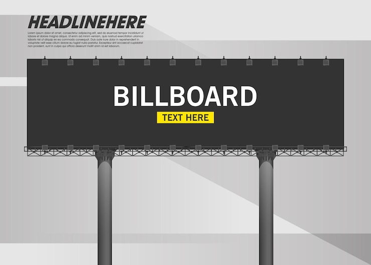 Vetor grande outdoor em um fundo preto para decoração de publicidade