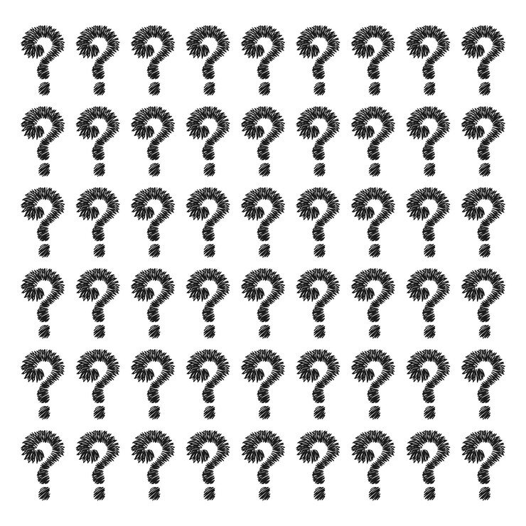 Vetor grande padrão de ponto de interrogação com perguntas. padrão aleatório gráfico preto e branco.