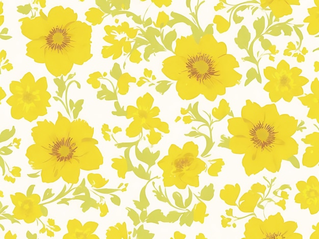 Vetor grande padrão floral amarelo sem costura