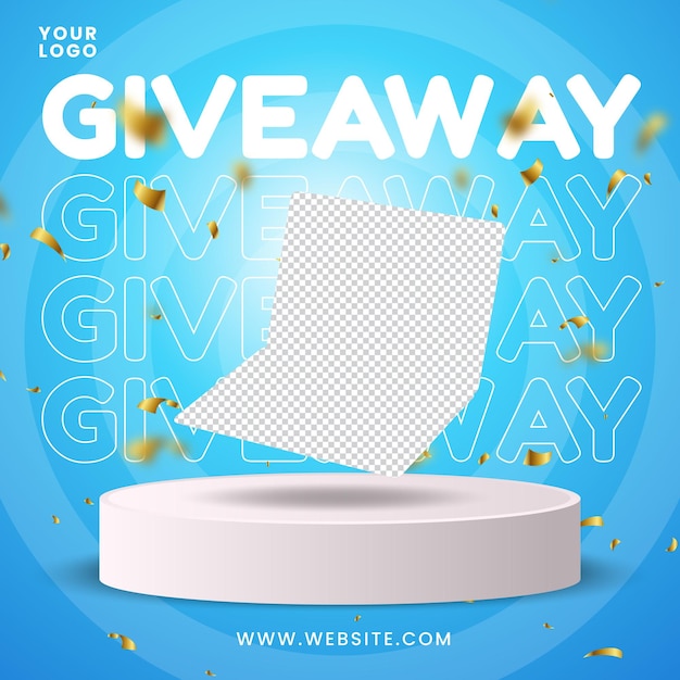 Grande prêmio banner social media giveaway