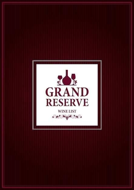 Grande reserva Carta de vinhos em um fundo violeta