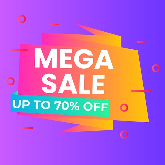 Grande venda com fundo de gradiente abstrato até 50 de desconto Modelo de banner de layout de promoção de desconto