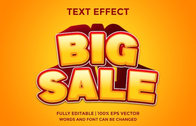 grande venda modelo de efeito de texto editável de estilo 3D