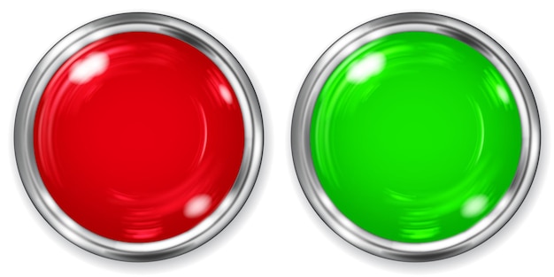 Grandes botões opacos vermelhos e verdes
