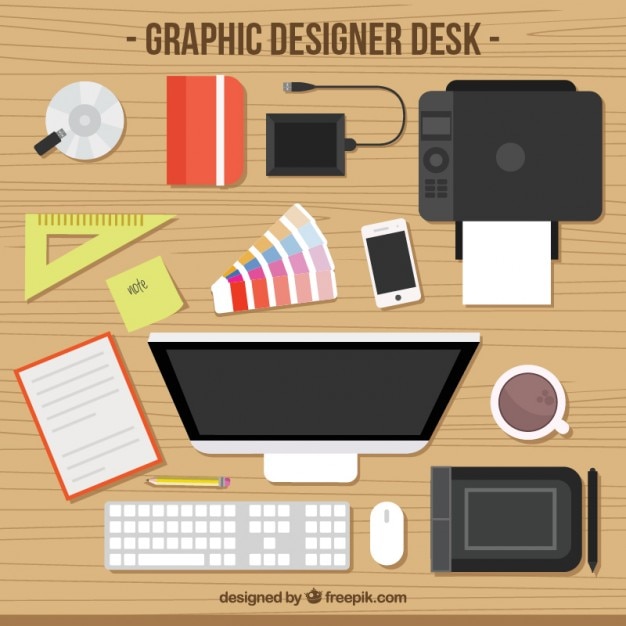 Vetor graphic designer de mesa