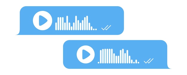 Vetor gravação do modelo de mensagem de áudio diálogo com registros de áudio em bolhas de fala vetor grátis