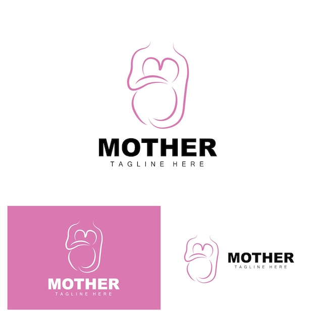 Grávida logotipo mãe e bebê design de cuidados de saúde grávida e bebê medicina marca ícone vetor