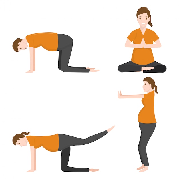 Gravidez estica ícone yoga treinamento